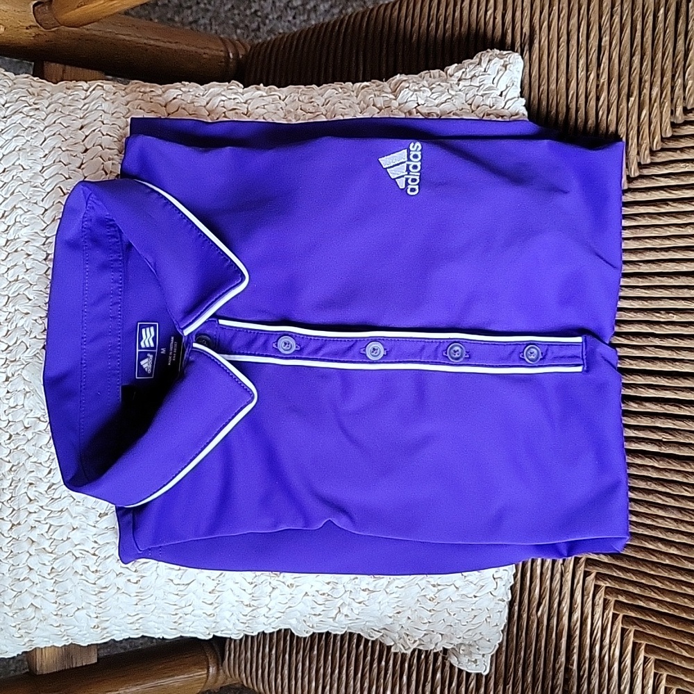 Adidas purple golf polo, size M